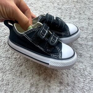 Converse Kids Black and White Velcro Sneakers